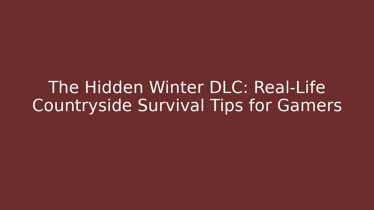 The Hidden Winter DLC: Real-Life Countryside Survival Tips for Gamers