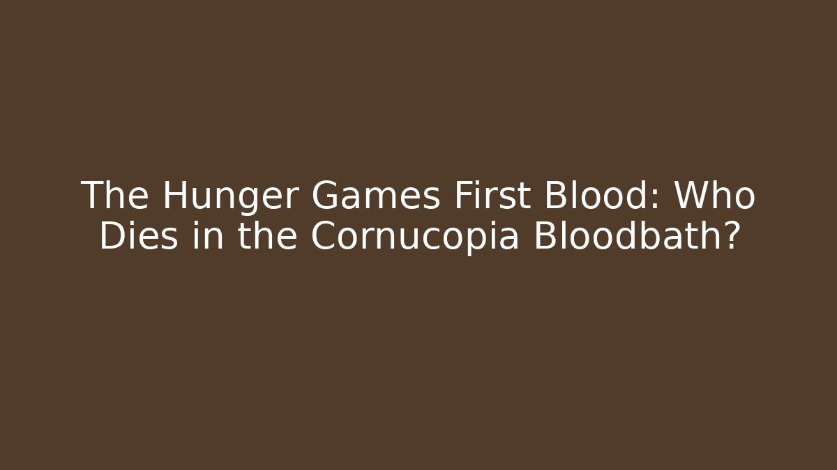 The Hunger Games First Blood: Who Dies in the Cornucopia Bloodbath?