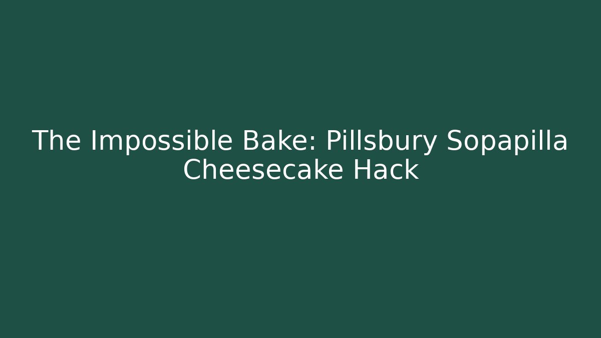 The Impossible Bake: Pillsbury Sopapilla Cheesecake Hack - Felix Cat Insurance