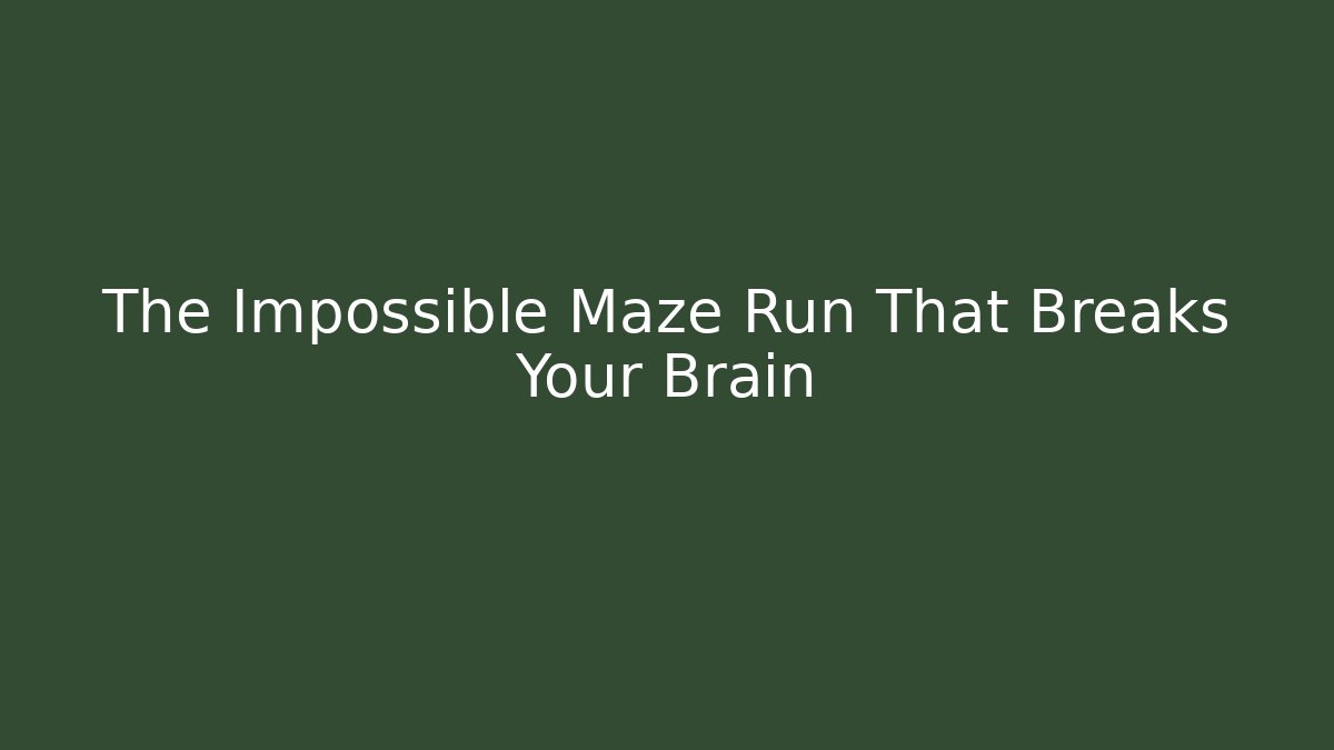 The Impossible Maze Run That Breaks Your Brain