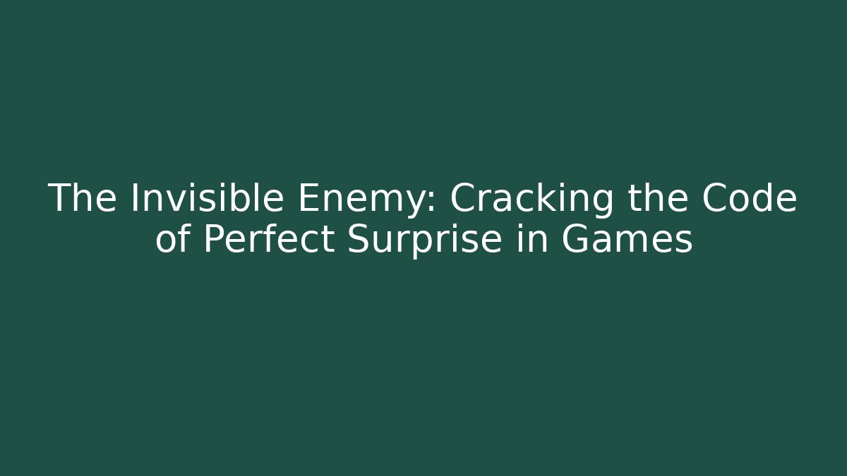 The Invisible Enemy: Cracking the Code of Perfect Surprise in Games