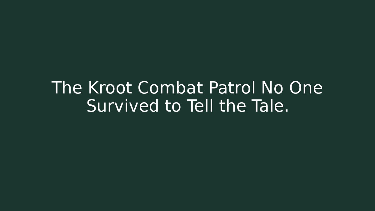 The Kroot Combat Patrol No One Survived to Tell the Tale.