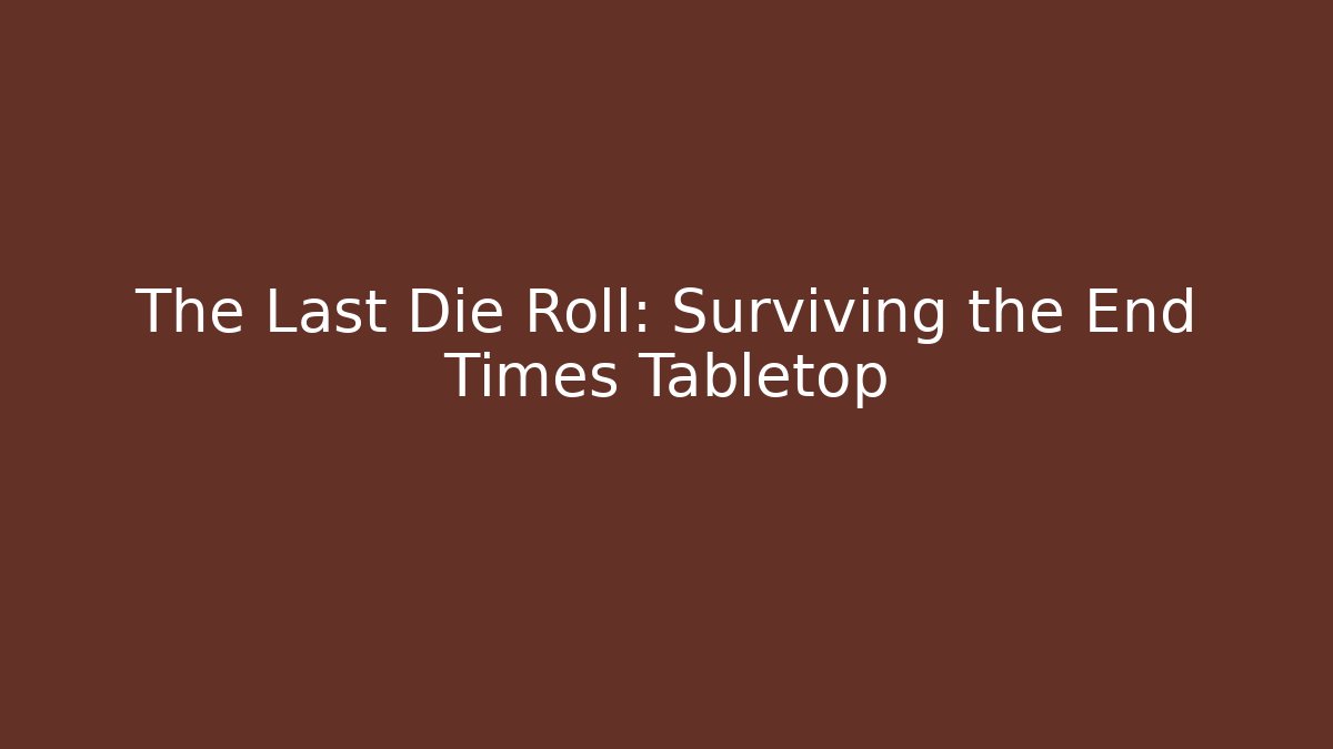 The Last Die Roll: Surviving the End Times Tabletop