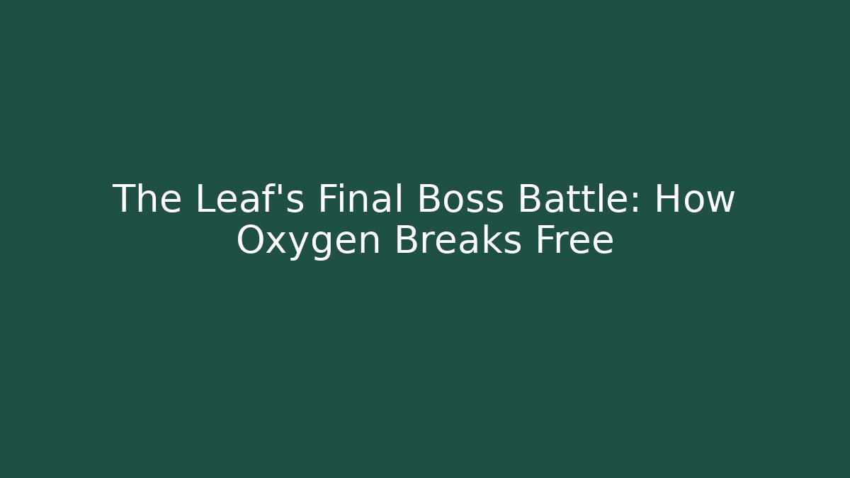 The Leaf’s Final Boss Battle: How Oxygen Breaks Free