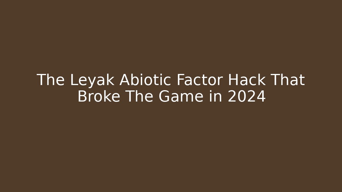 The Leyak Abiotic Factor Hack That Broke The Game in 2024 - Felix Cat Insurance