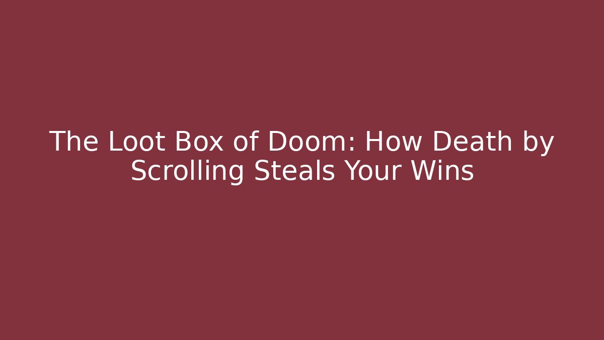 The Loot Box of Doom: How Death by Scrolling Steals Your Wins