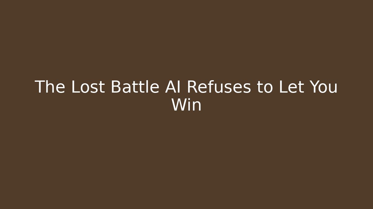 The Lost Battle AI Refuses to Let You Win