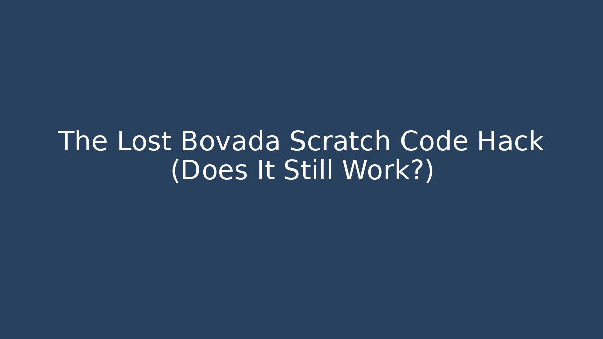 The Lost Bovada Scratch Code Hack (Does It Still Work?)