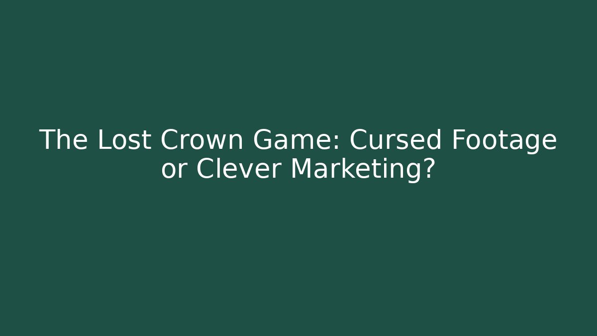 The Lost Crown Game: Cursed Footage or Clever Marketing? - Felix Cat Insurance