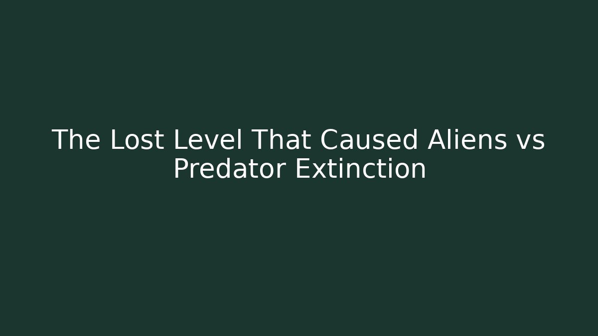 The Lost Level That Caused Aliens vs Predator Extinction