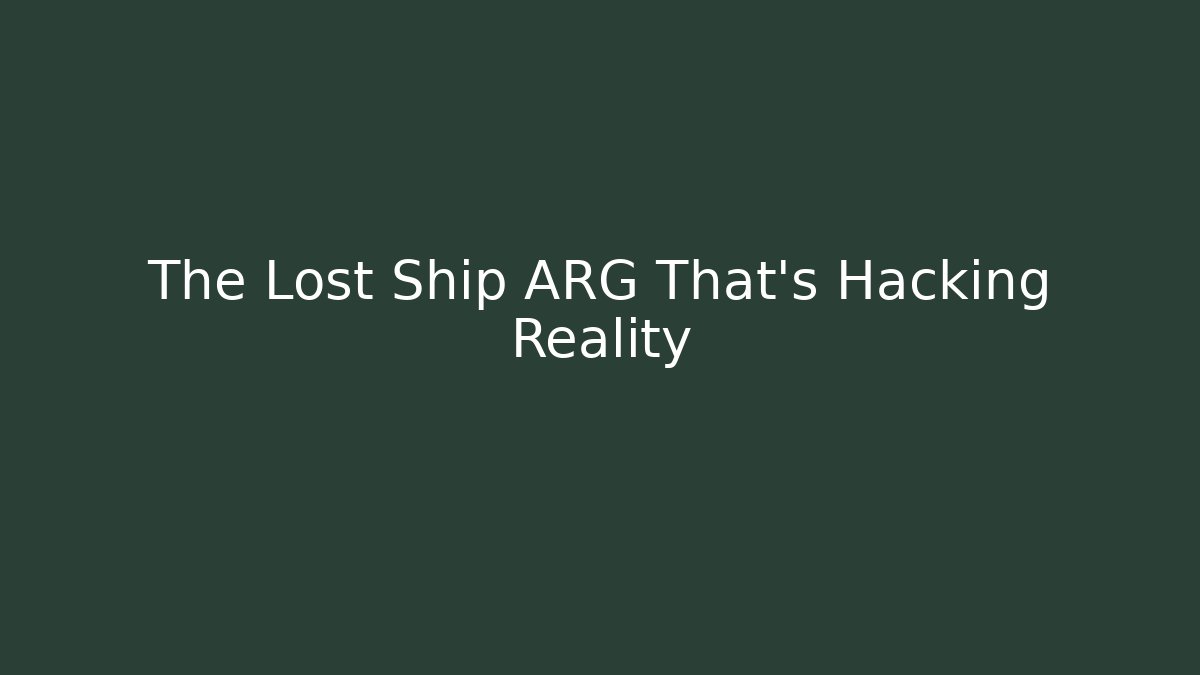 The Lost Ship ARG That's Hacking Reality - Felix Cat Insurance