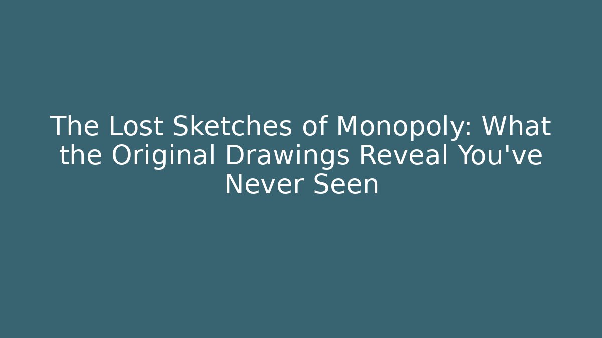 The Lost Sketches of Monopoly: What the Original Drawings Reveal You've Never Seen