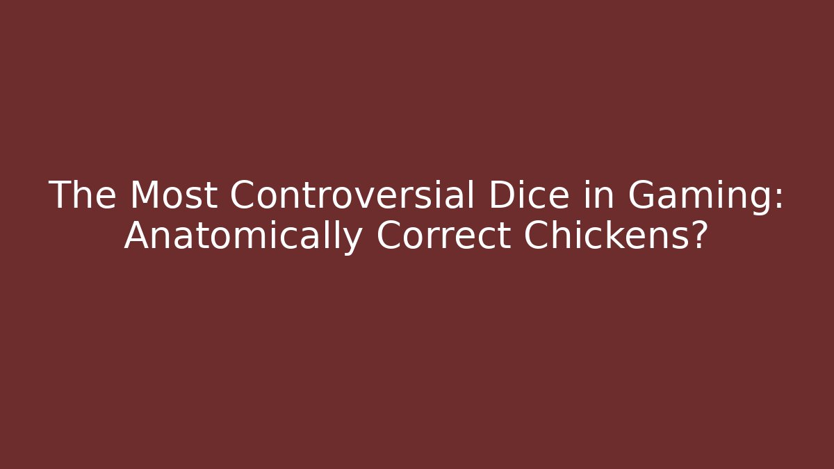 The Most Controversial Dice in Gaming: Anatomically Correct Chickens?