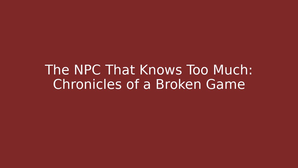 The NPC That Knows Too Much: Chronicles of a Broken Game