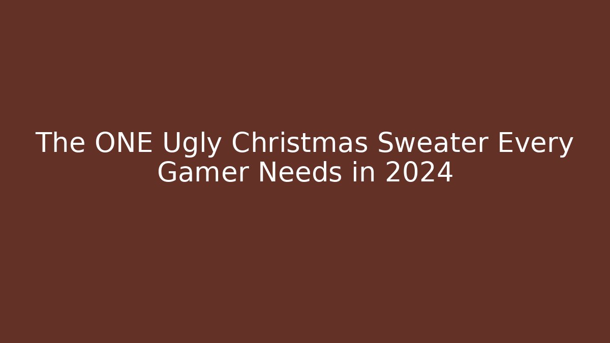 The ONE Ugly Christmas Sweater Every Gamer Needs in 2024 - Felix Cat Insurance