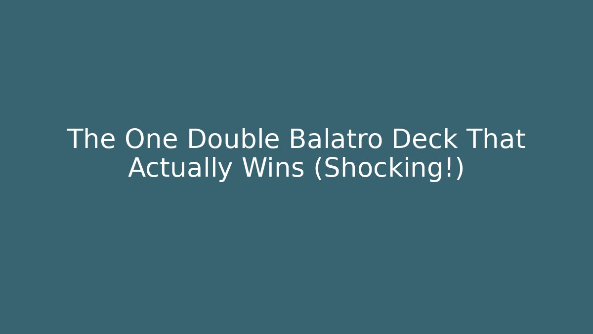 The One Double Balatro Deck That Actually Wins (Shocking!) - Felix Cat Insurance