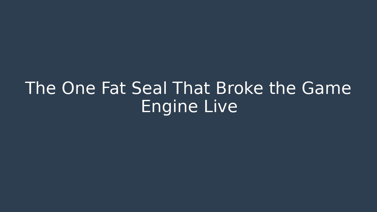 The One Fat Seal That Broke the Game Engine Live