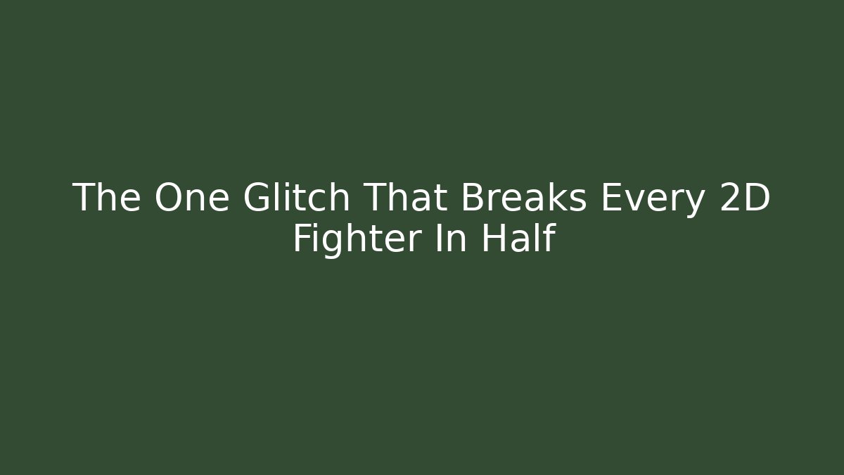 The One Glitch That Breaks Every 2D Fighter In Half - Felix Cat Insurance