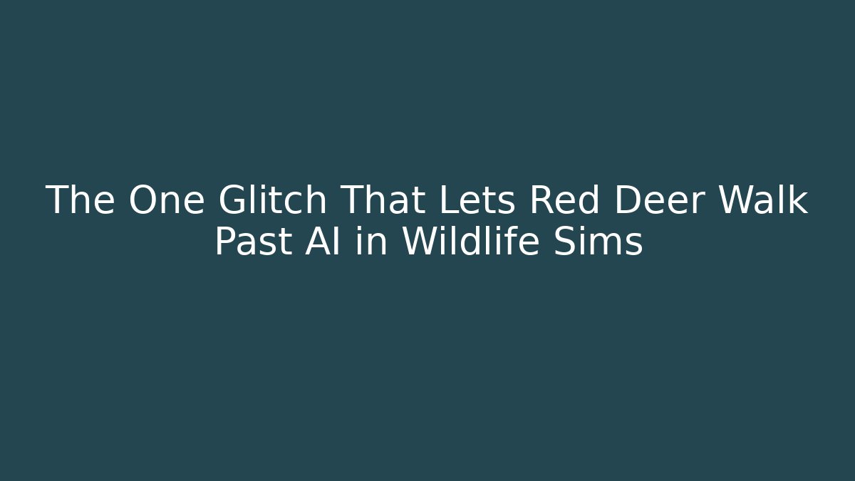 The One Glitch That Lets Red Deer Walk Past AI in Wildlife Sims