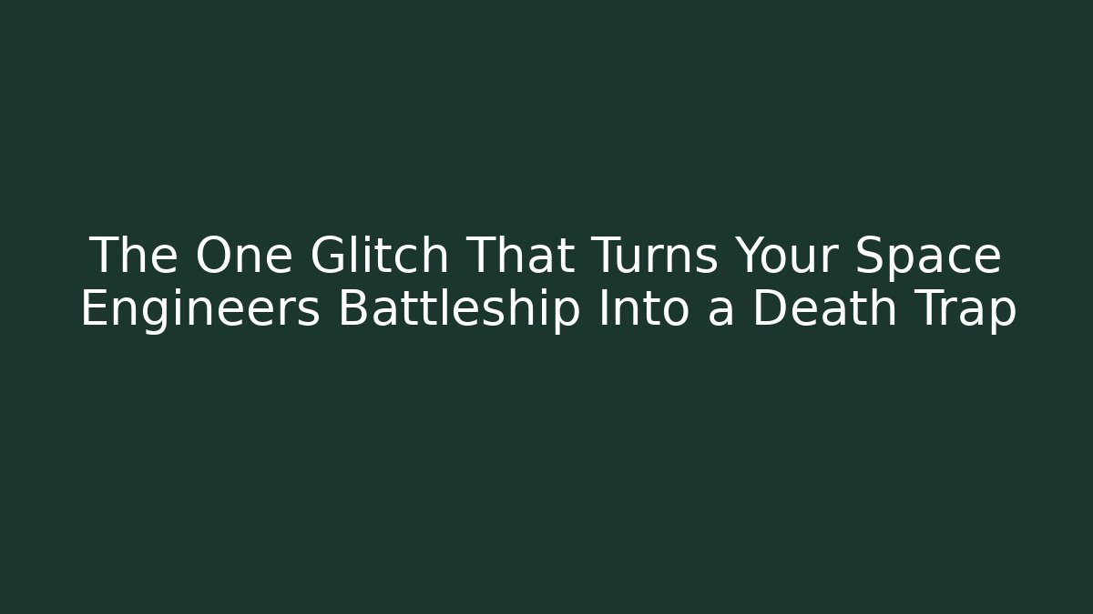 The One Glitch That Turns Your Space Engineers Battleship Into a Death Trap