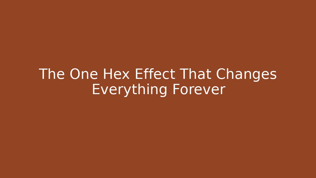 The One Hex Effect That Changes Everything Forever - Felix Cat Insurance