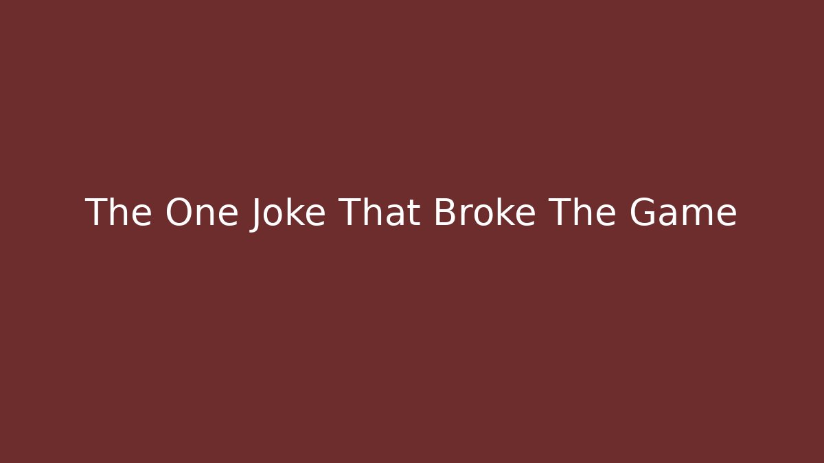 The One Joke That Broke The Game - Felix Cat Insurance