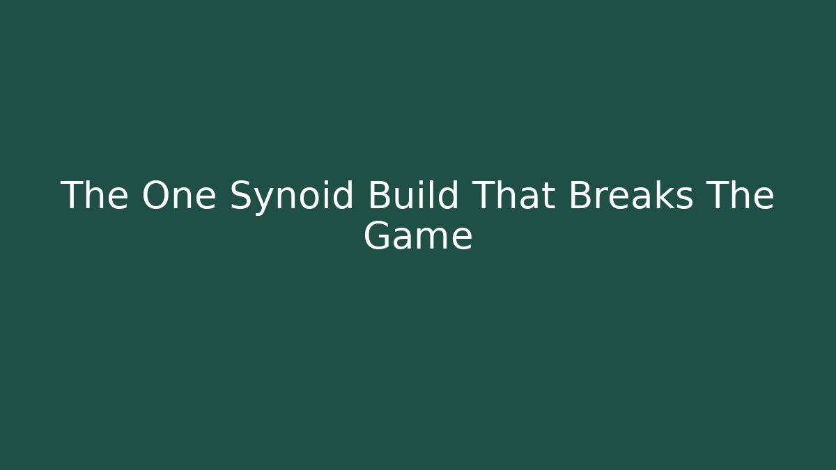 The One Synoid Build That Breaks The Game
