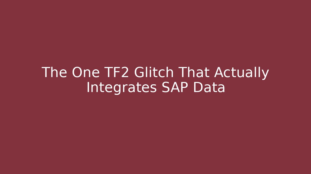 The One TF2 Glitch That Actually Integrates SAP Data - Felix Cat Insurance