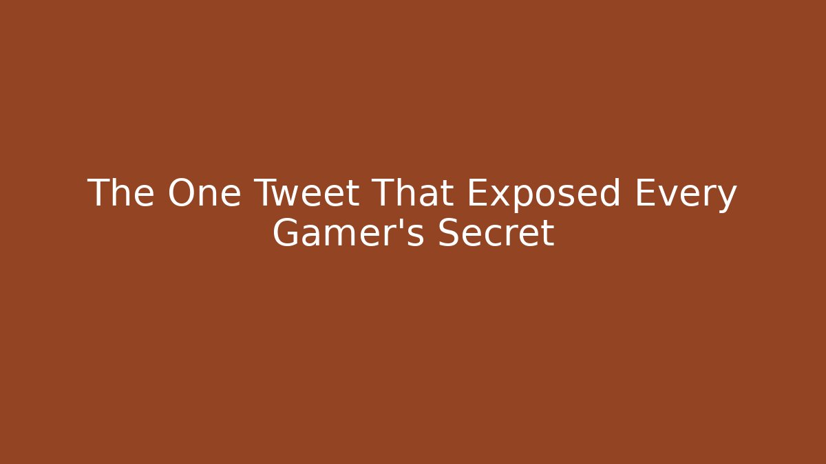 The One Tweet That Exposed Every Gamer's Secret - Felix Cat Insurance