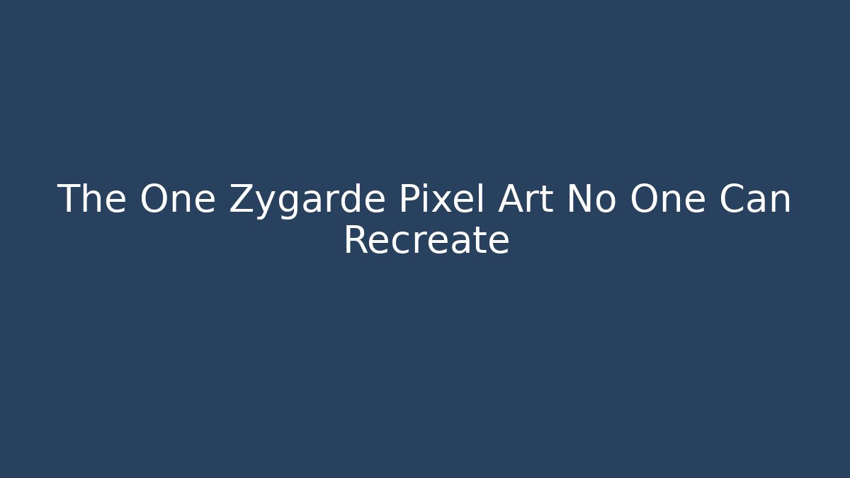 The One Zygarde Pixel Art No One Can Recreate