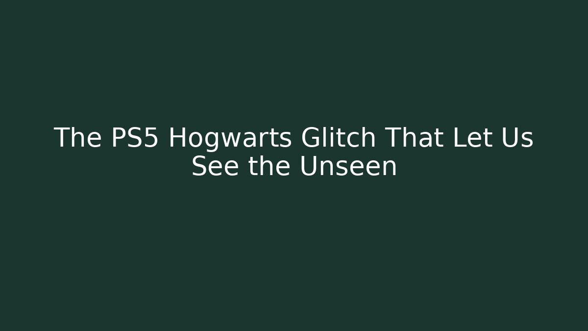 The PS5 Hogwarts Glitch That Let Us See the Unseen