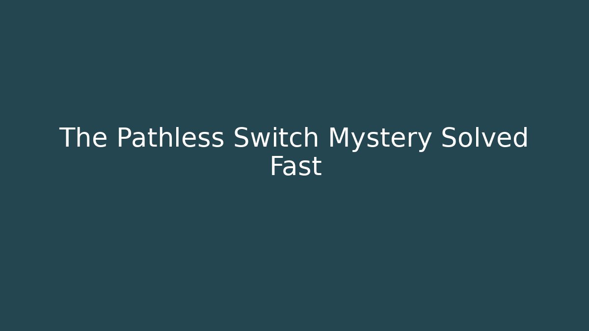 The Pathless Switch Mystery Solved Fast