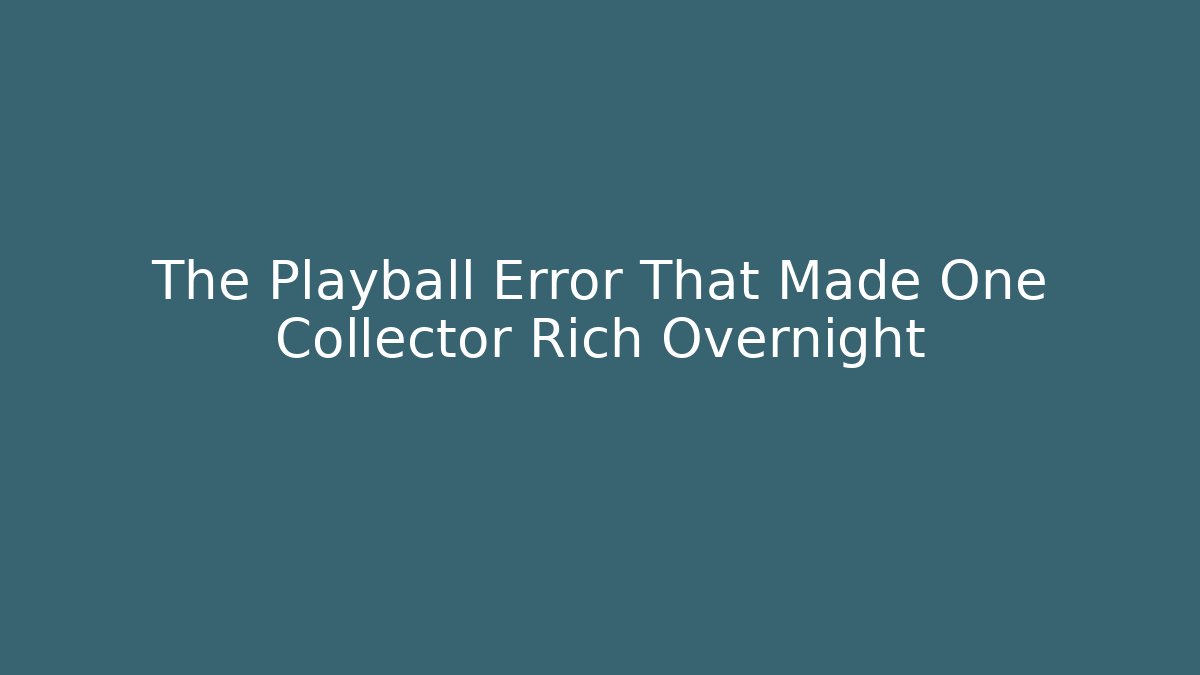 The Playball Error That Made One Collector Rich Overnight