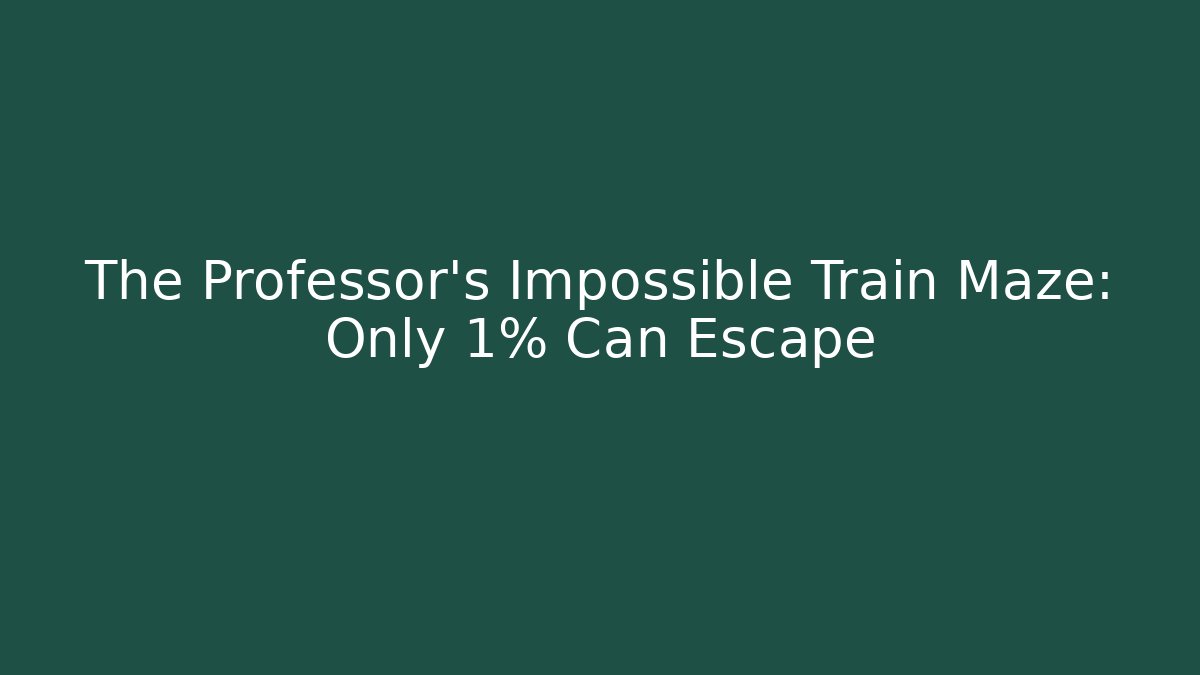 The Professor's Impossible Train Maze: Only 1% Can Escape