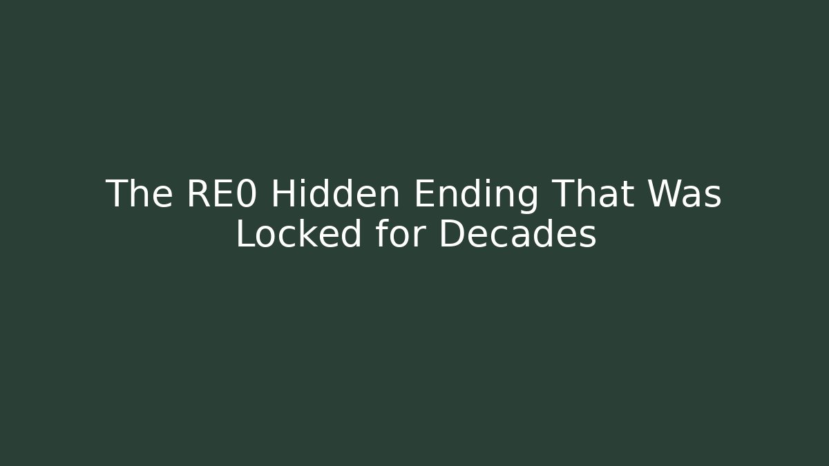 The RE0 Hidden Ending That Was Locked for Decades