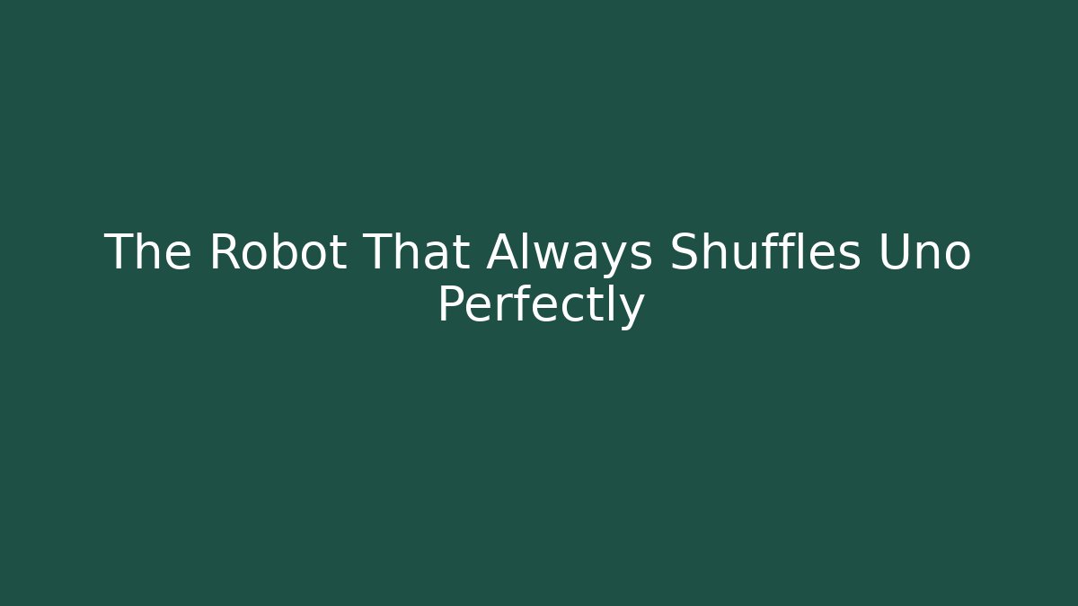 The Robot That Always Shuffles Uno Perfectly - Felix Cat Insurance