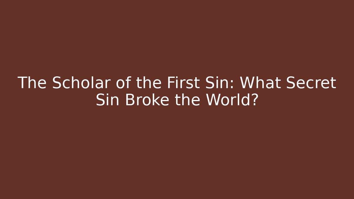 The Scholar of the First Sin: What Secret Sin Broke the World?