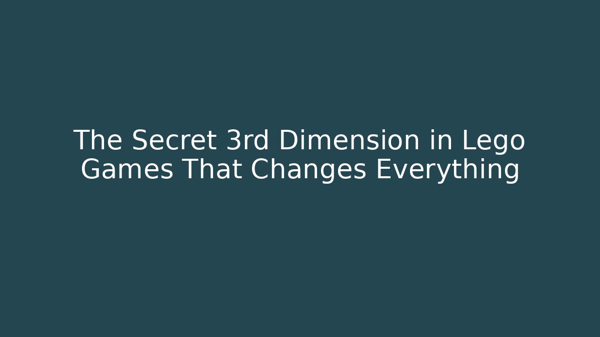 The Secret 3rd Dimension in Lego Games That Changes Everything - Felix Cat Insurance