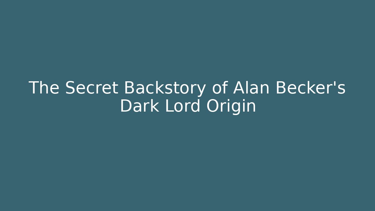 The Secret Backstory of Alan Becker's Dark Lord Origin