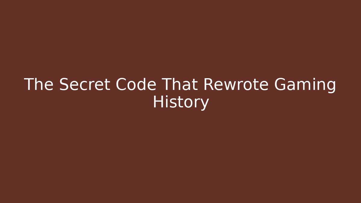 The Secret Code That Rewrote Gaming History