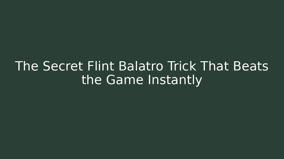 The Secret Flint Balatro Trick That Beats the Game Instantly - Felix Cat Insurance