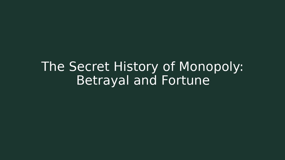 The Secret History of Monopoly: Betrayal and Fortune - Felix Cat Insurance