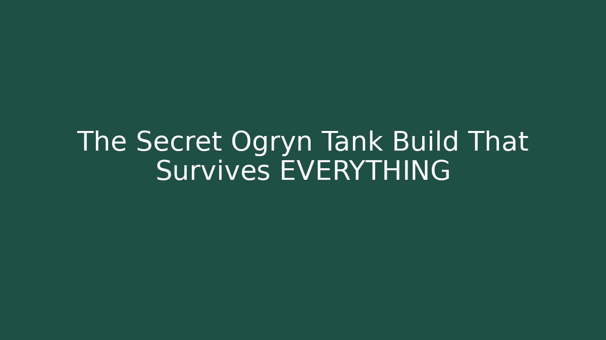 The Secret Ogryn Tank Build That Survives EVERYTHING