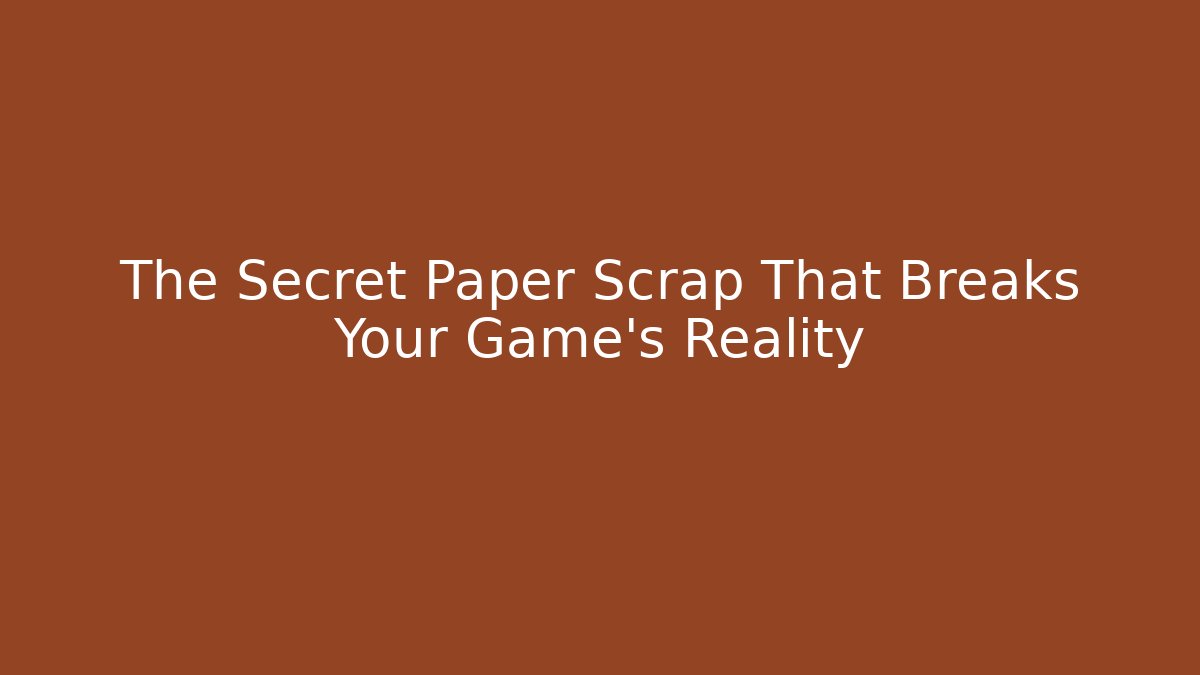 The Secret Paper Scrap That Breaks Your Game’s Reality