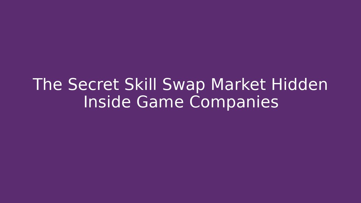 The Secret Skill Swap Market Hidden Inside Game Companies