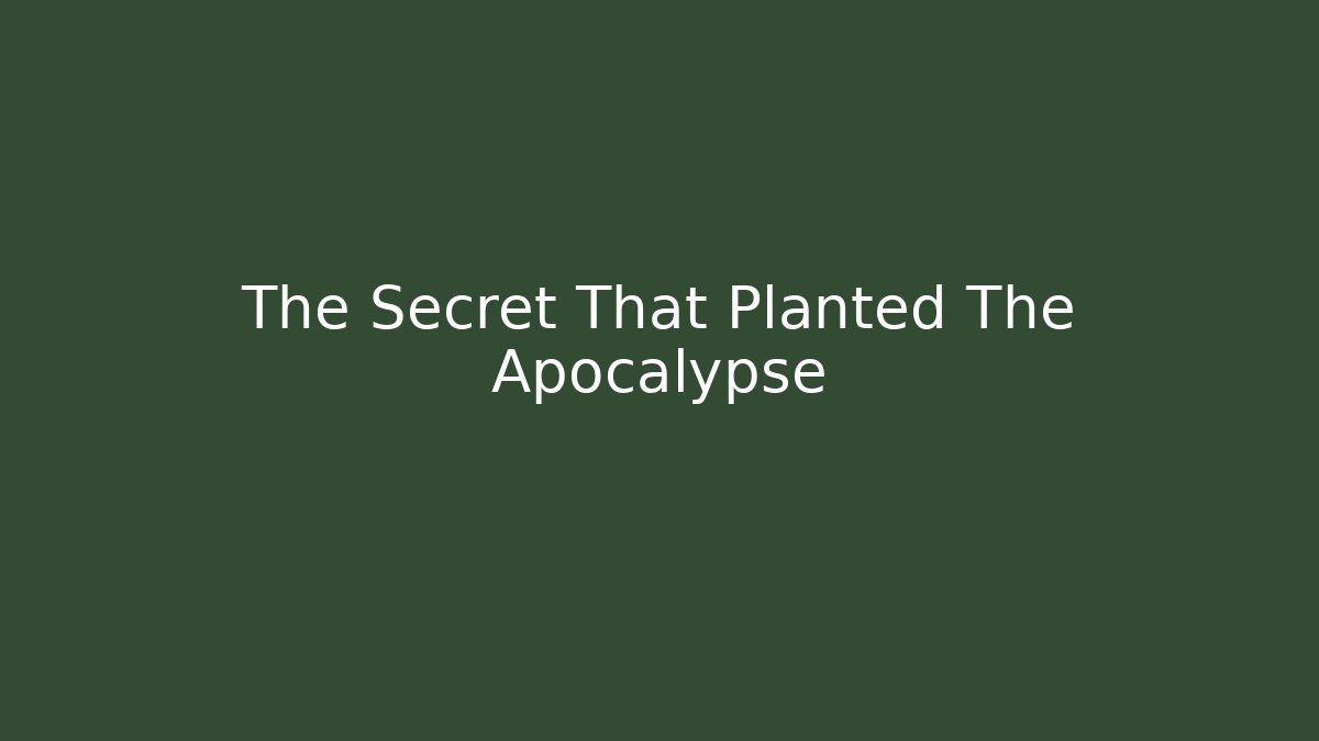 The Secret That Planted The Apocalypse