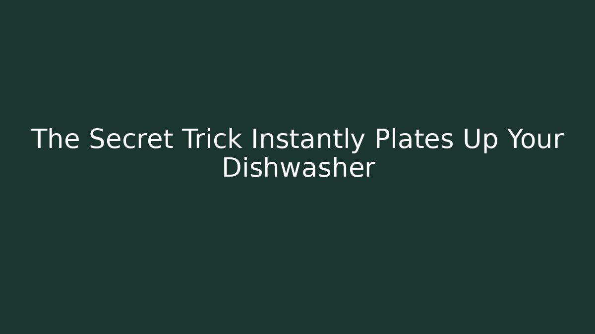 The Secret Trick Instantly Plates Up Your Dishwasher - Felix Cat Insurance