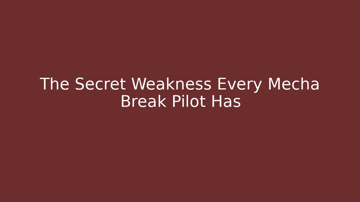 The Secret Weakness Every Mecha Break Pilot Has - Felix Cat Insurance