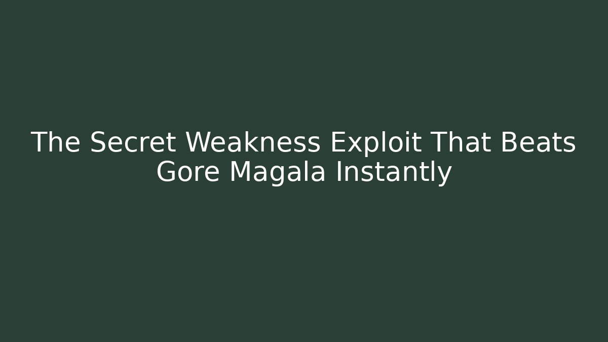 The Secret Weakness Exploit That Beats Gore Magala Instantly