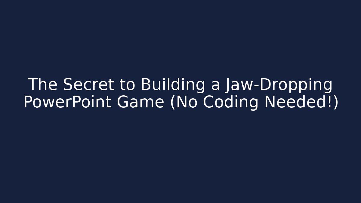 The Secret to Building a Jaw-Dropping PowerPoint Game (No Coding Needed!) - Felix Cat Insurance